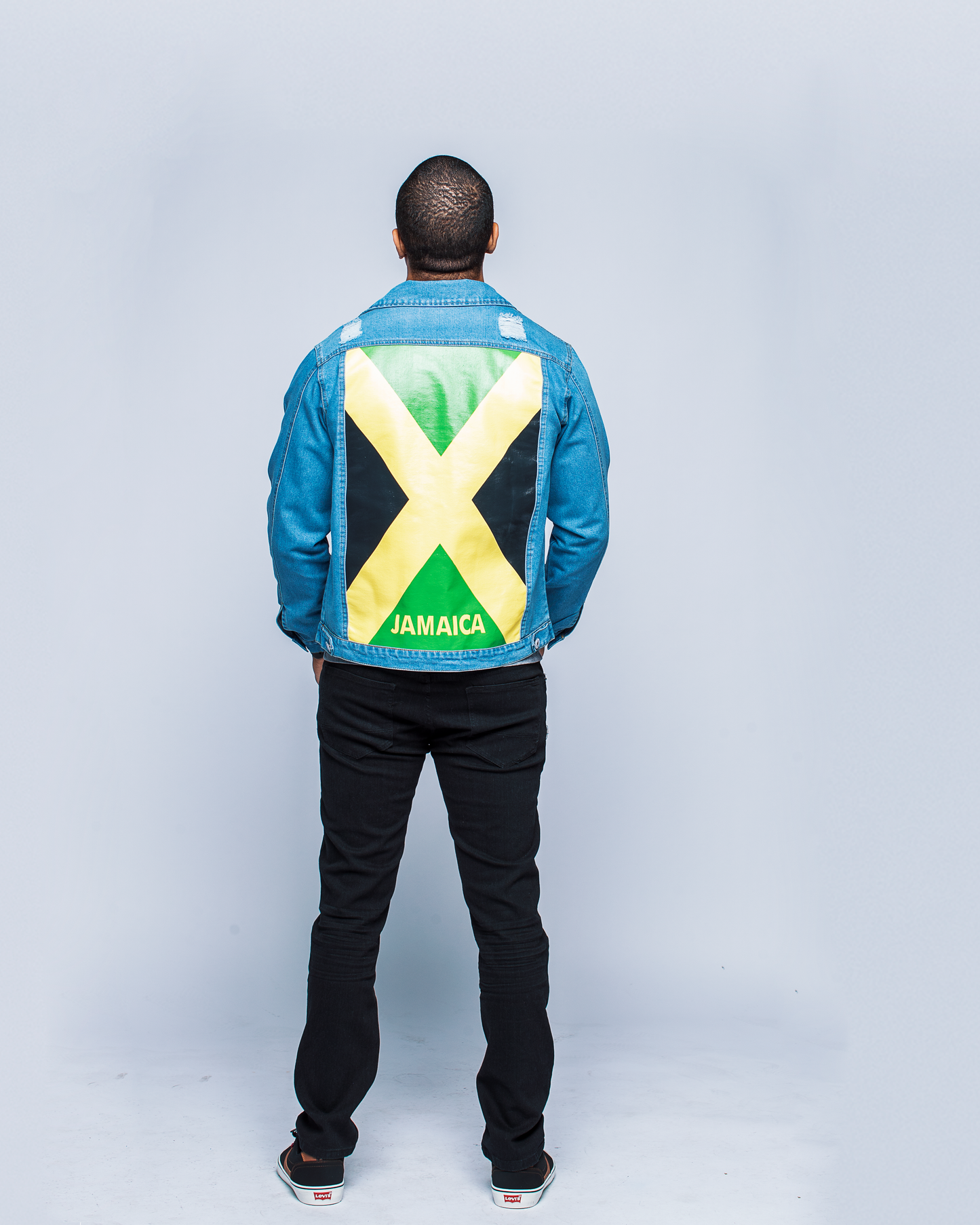 Jamaican Flag Jeans Jacket